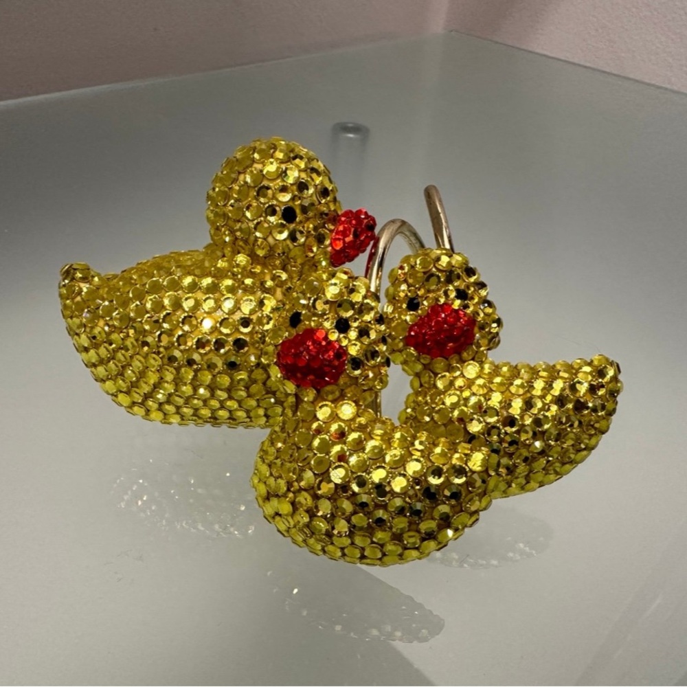 New Swarovski Crystal rubber duck drawer handle knob curtain hooks
